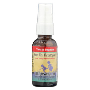 Herbs For Kids Super Kid's Throat Spray Peppermint - 1 Fl Oz - J C Herbal Products