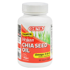 Deva Vegan Vitamins - Chia Seed Oil - 90 Vegan Capsules - J C Herbal Products