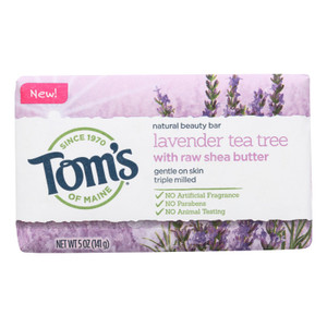 Tom's Of Maine Beauty Bar Soap - Lavender Tea Tree - Case Of 6 - 5 Oz Tom's Of Maine Beauty Bar Soap - Lavender Tea Tree - Case Of 6 - 5 Oz