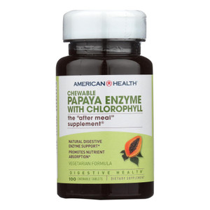 American Health - Papaya Enzyme With Chlorophyll Chewable - 100 Chewable Tablets American Health - Papaya Enzyme With Chlorophyll Chewable - 100 Chewable Tablets