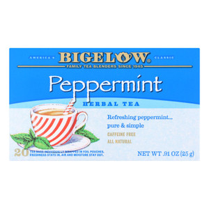 Bigelow Tea Purely Peppermint Tea - Case Of 6 - 20 Bag Bigelow Tea Purely Peppermint Tea - Case Of 6 - 20 Bag