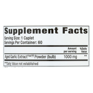 Kyolic - Aged Garlic Extract One Per Day Cardiovascular - 1000 Mg - 60 Caplets Kyolic - Aged Garlic Extract One Per Day Cardiovascular - 1000 Mg - 60 Caplets