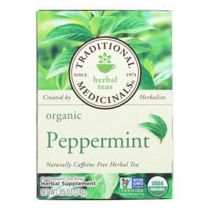 Traditional Medicinals Organic Peppermint Herbal Tea - Caffeine Free - Case Of 6 - 16 Bags Traditional Medicinals Organic Peppermint Herbal Tea - Caffeine Free - Case Of 6 - 16 Bags