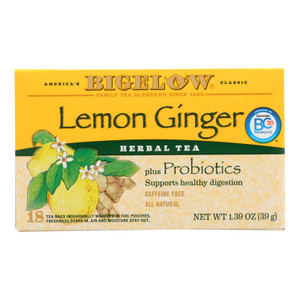 Bigelow Tea Herbal Tea - Plus Lemon Ginger - Case Of 6 - 18 Bag Bigelow Tea Herbal Tea - Plus Lemon Ginger - Case Of 6 - 18 Bag