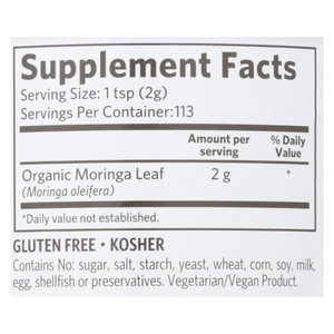 Organic India Organic Moringa Leaf Powder - 8 Oz Organic India Organic Moringa Leaf Powder - 8 Oz