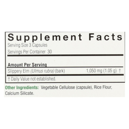 Nature's Answer - Slippery Elm Bark - 90 Vegetarian Capsules