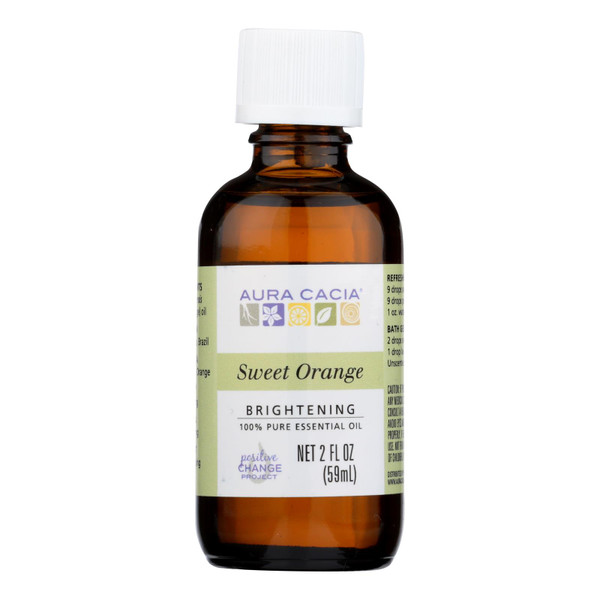 Aura Cacia - Essential Oil - Brightening Sweet Orange - 2 Oz