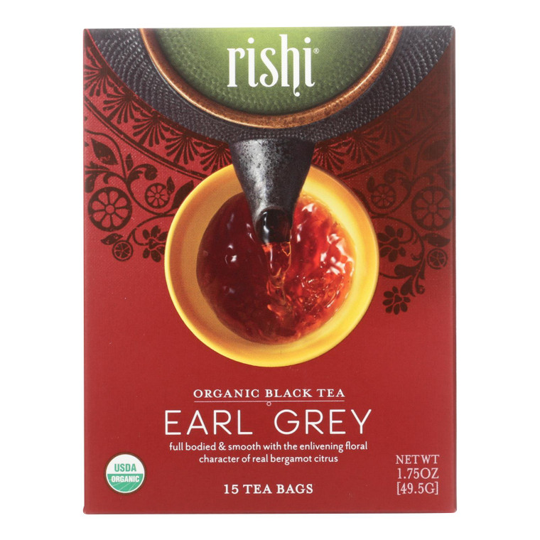 Rishi Organic Tea - Earl Grey - Case Of 6 - 15 Bags Rishi Organic Tea - Earl Grey - Case Of 6 - 15 Bags