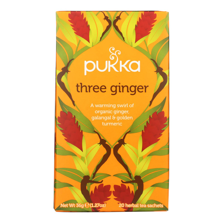 Pukka - Tea Organic Two Three Ginger - Case Of 4-20 Bags Pukka - Tea Organic Two Three Ginger - Case Of 4-20 Bags