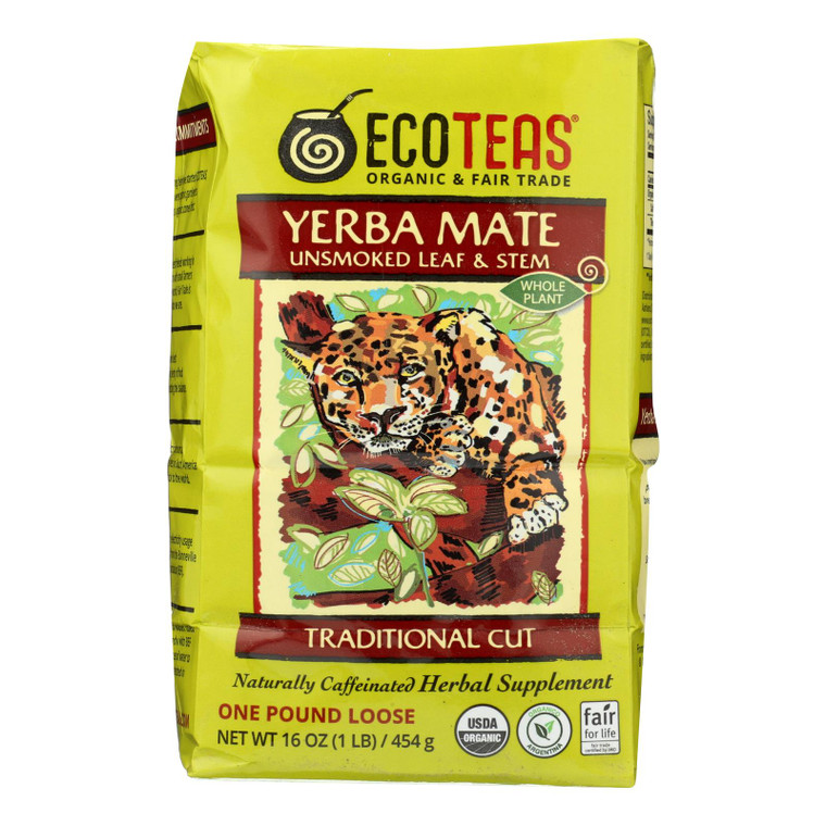 Ecoteas Organic Loose Yerba Mate - Traditional Cut - Case Of 6 - 1 Lb. Ecoteas Organic Loose Yerba Mate - Traditional Cut - Case Of 6 - 1 Lb.