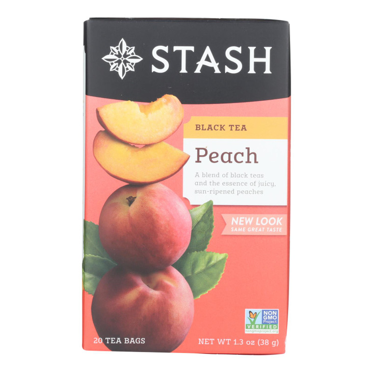 Stash Tea Tea - Black Peach - Case Of 6 - 20 Count Stash Tea Tea - Black Peach - Case Of 6 - 20 Count