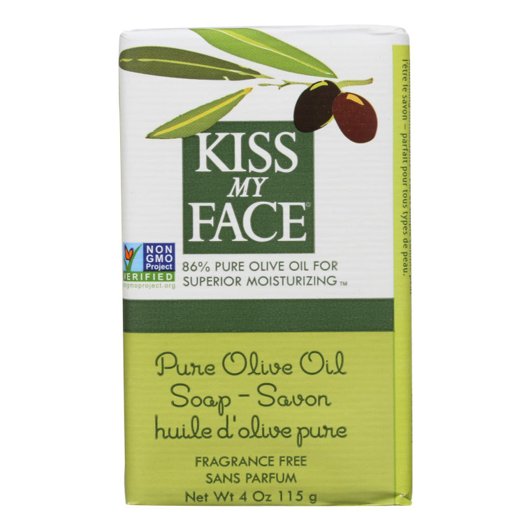 Kiss My Face Bar Soap Pure Olive Oil Fragrance Free - 4 Oz Kiss My Face Bar Soap Pure Olive Oil Fragrance Free - 4 Oz