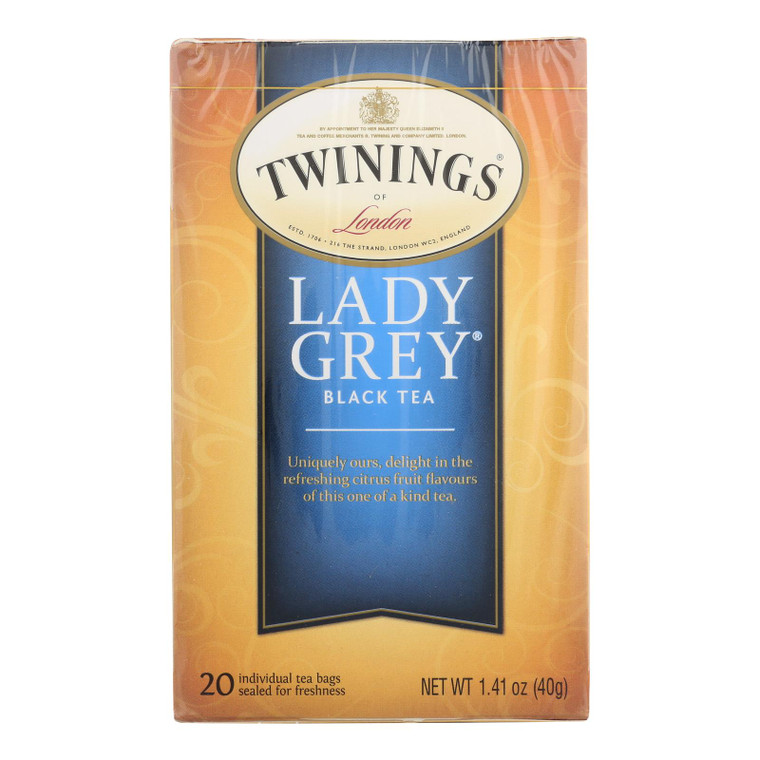 Twinings Tea Black Tea - Lady Grey - Case Of 6 - 20 Bags Twinings Tea Black Tea - Lady Grey - Case Of 6 - 20 Bags