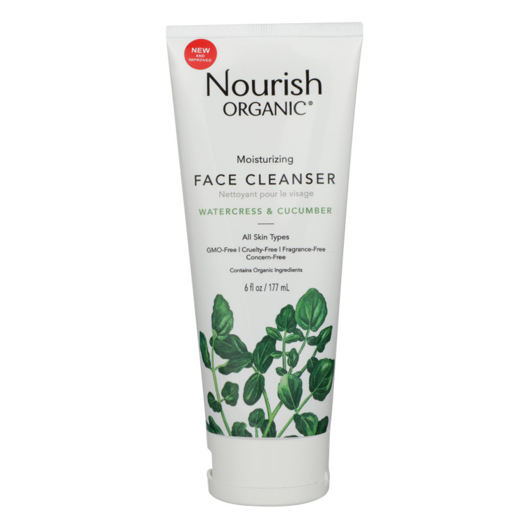 Nourish Organic Face Cleanser - Moisturizing Cream Cucumber And Watercress - 6 Oz Nourish Organic Face Cleanser - Moisturizing Cream Cucumber And Watercress - 6 Oz