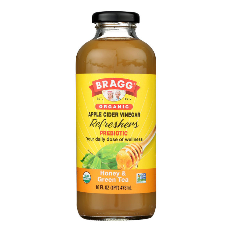 Bragg - Apple Cider Vinegar Honey Green Tea Refresh - Case Of 12-16 Fz Bragg - Apple Cider Vinegar Honey Green Tea Refresh - Case Of 12-16 Fz