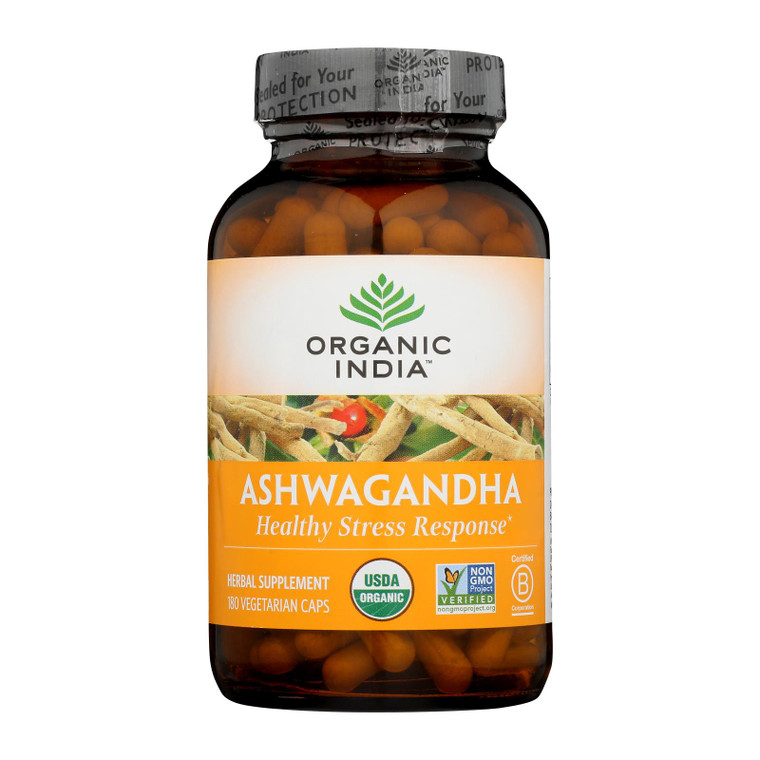 Organic India Ashwagandha Capsules - Bottle - 180 Vege Capsules Organic India Ashwagandha Capsules - Bottle - 180 Vege Capsules