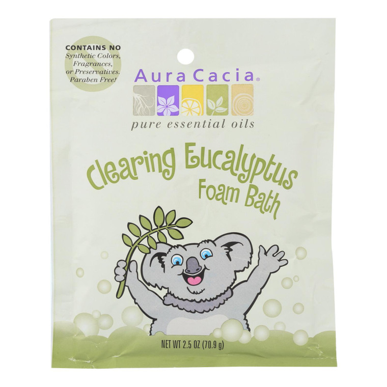 Aura Cacia Clearing Foam Bath - Eucalyptus - Case Of 6 - 2.5 Oz Aura Cacia Clearing Foam Bath - Eucalyptus - Case Of 6 - 2.5 Oz
