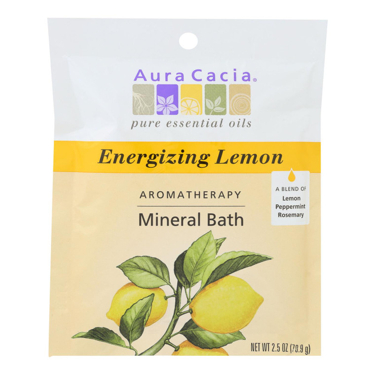 Aura Cacia - Aromatherapy Mineral Bath Energizing Lemon - 2.5 Oz - Case Of 6 Aura Cacia - Aromatherapy Mineral Bath Energizing Lemon - 2.5 Oz - Case Of 6