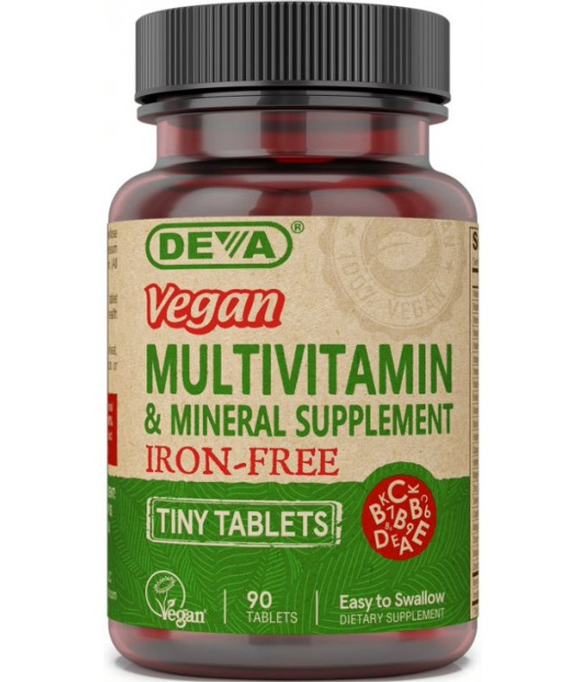 Deva Vegan Vitamins - Multivit Tny Tablets W/o Iron - 90 Tablets Deva Vegan Vitamins - Multivit Tny Tablets W/o Iron - 90 Tablets