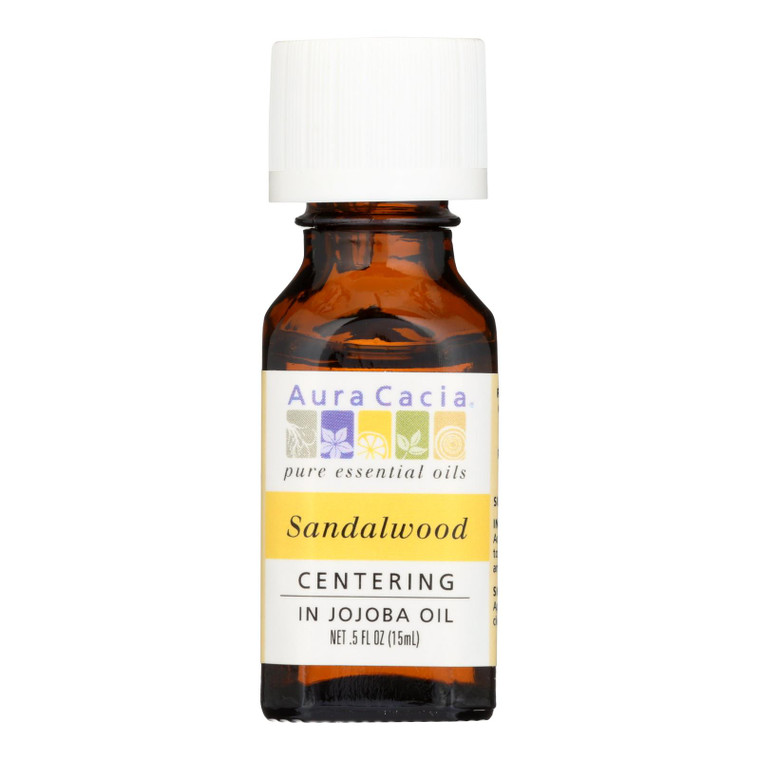 Aura Cacia - Precious Essentials Sandalwood Blended With Jojoba Oil - 0.5 Fl Oz Aura Cacia - Precious Essentials Sandalwood Blended With Jojoba Oil - 0.5 Fl Oz