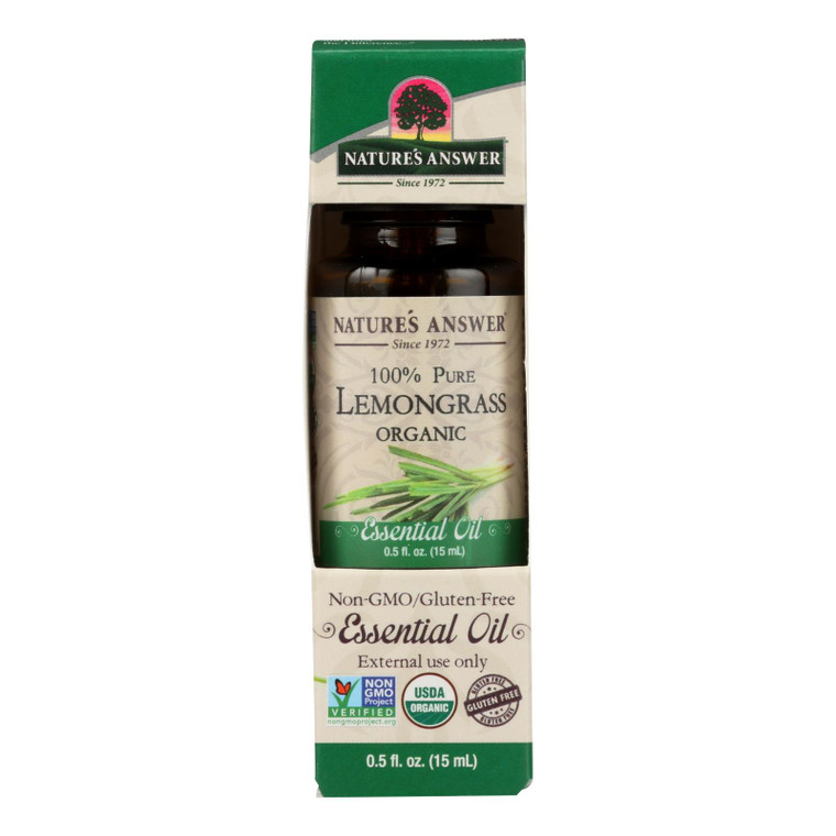Nature's Answer - Organic Essential Oil - Lemongrass - 0.5 Oz. Nature's Answer - Organic Essential Oil - Lemongrass - 0.5 Oz.