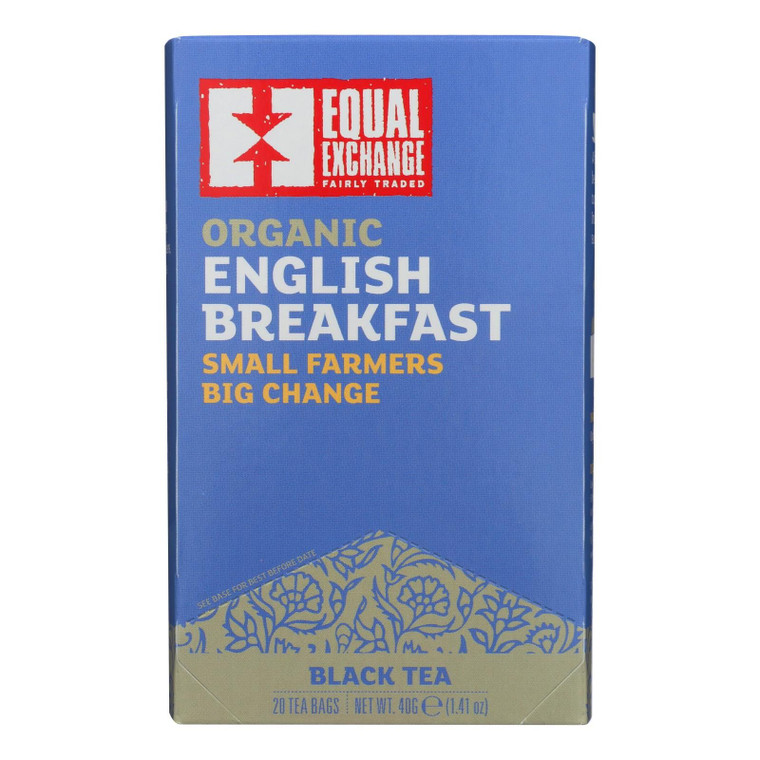 Equal Exchange Organic English Breakfast Tea - English Breakfast Tea - Case Of 6 - 20 Bags - J C Herbal Products