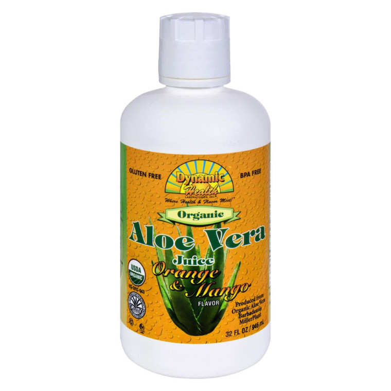 Dynamic Health Organic Aloe Vera Juice Orange Mango - 32 Fl Oz - J C Herbal Products