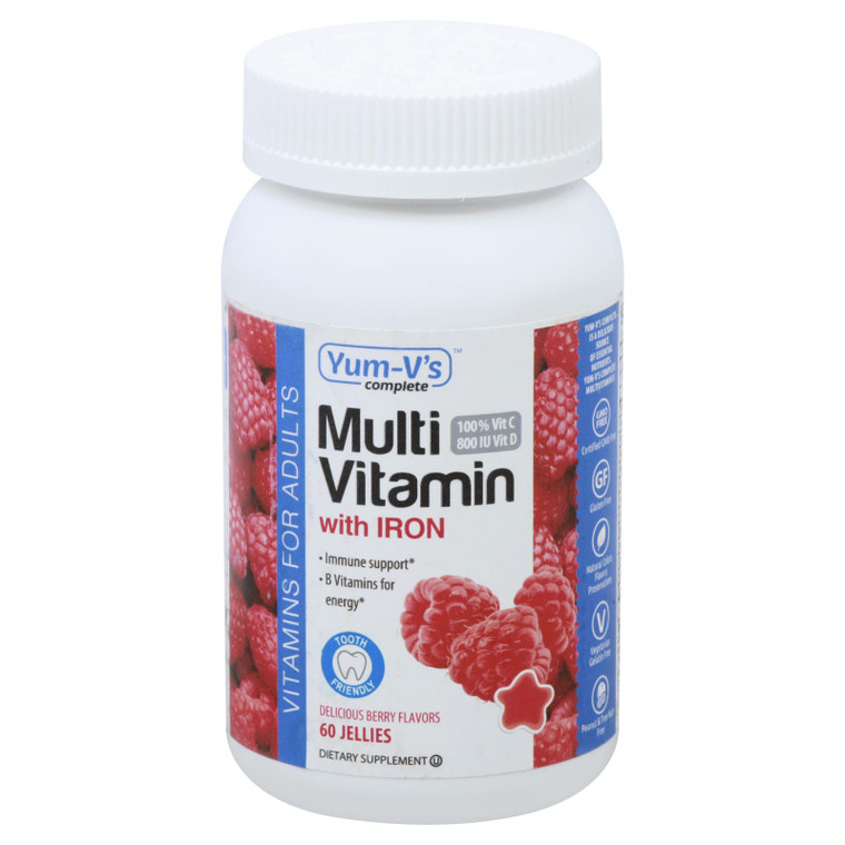 Yum V's - Multivitamin Adults Iron - 1 Each - 60 Ct - J C Herbal Products