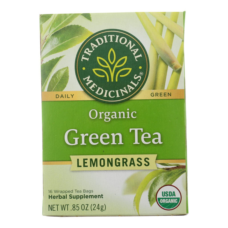 Traditional Medicinals Organic Golden Green Tea - 16 Tea Bags - Case Of 6 - J C Herbal Products