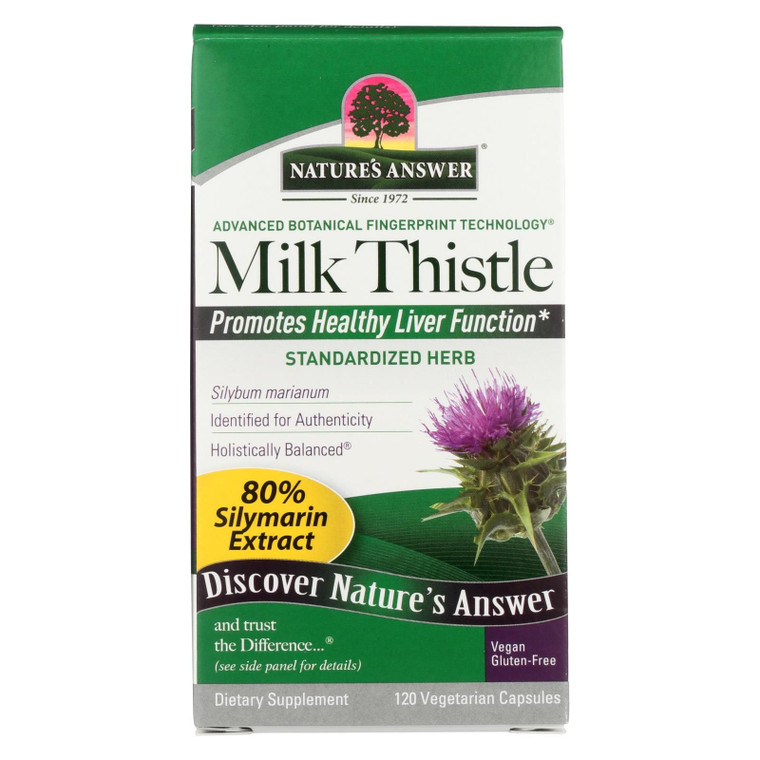 Nature's Answer - Milk Thistle Seed Extract - 120 Vegetarian Capsules - J C Herbal Products