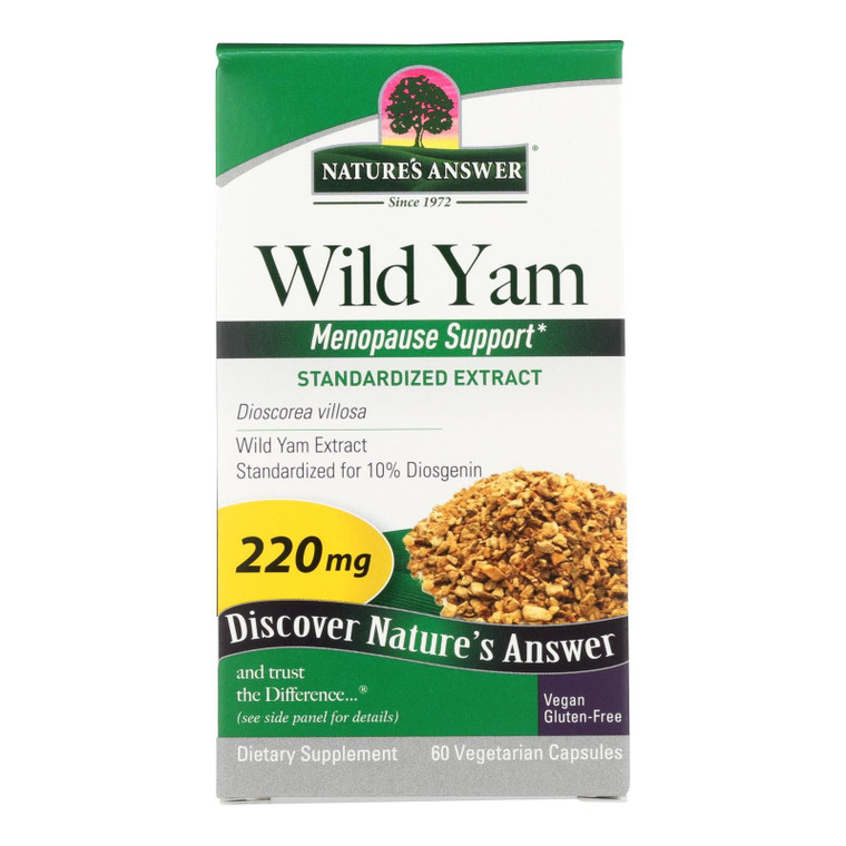 Nature's Answer - Wild Yam Root Extract - 60 Vegetarian Capsules - J C Herbal Products