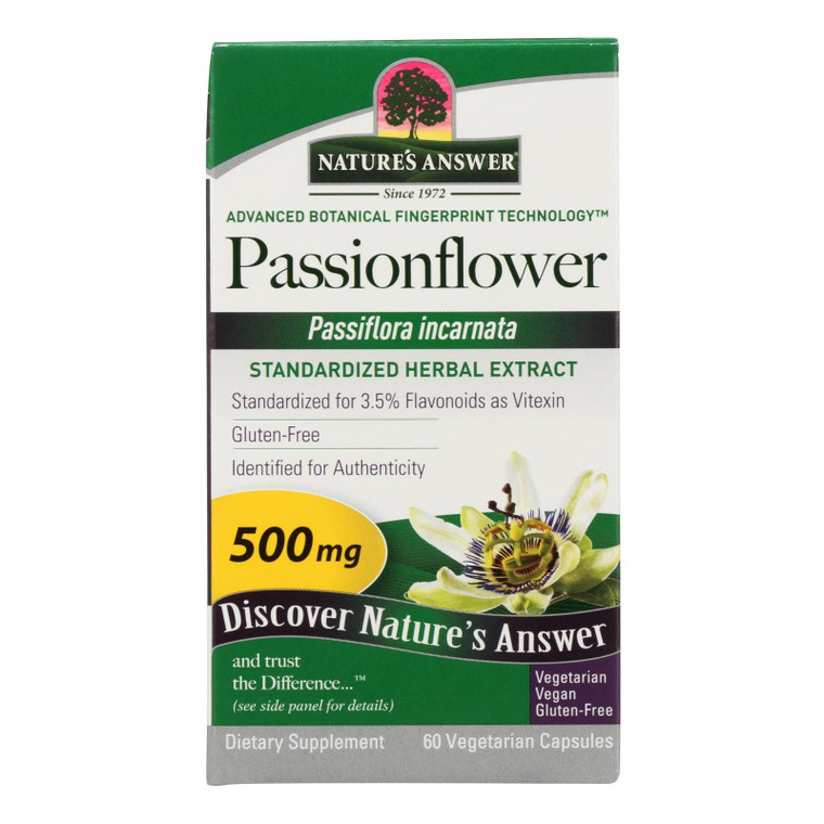 Nature's Answer - Passionflower Extract - 60 Vegetarian Capsules - J C Herbal Products