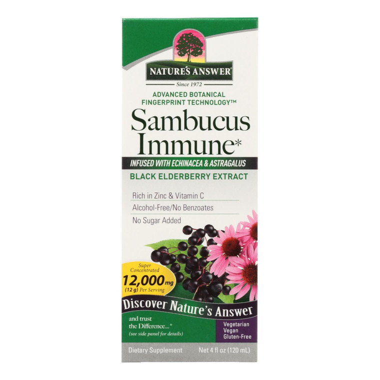 Nature's Answer - Sambucus Immune Support - 4 Fl Oz - J C Herbal Products