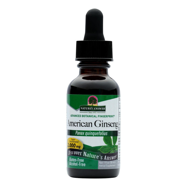Nature's Answer - American Ginseng Root Alcohol Free - 1 Fl Oz - J C Herbal Products