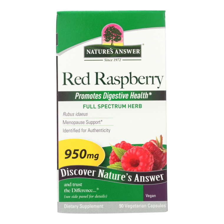 Nature's Answer - Red Raspberry Leaf - 90 Capsules - J C Herbal Products