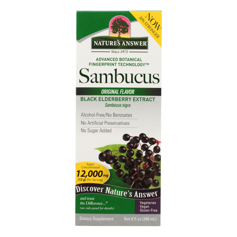Nature's Answer - Sambucus Nigra Black Elder Berry Extract - 8 Fl Oz - J C Herbal Products