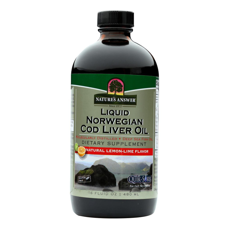 Nature's Answer - Liquid Norwegian Cod Liver Oil - 16 Fl Oz - J C Herbal Products