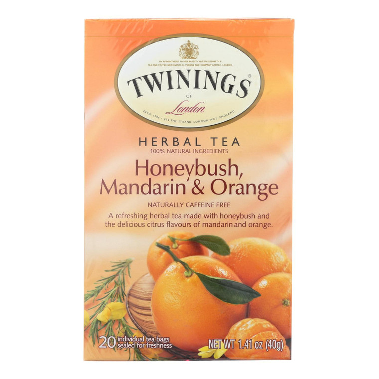 Twinings Tea Herbal Tea - Honeybush Mandarin And Orange - Case Of 6 - 20 Bags - J C Herbal Products
