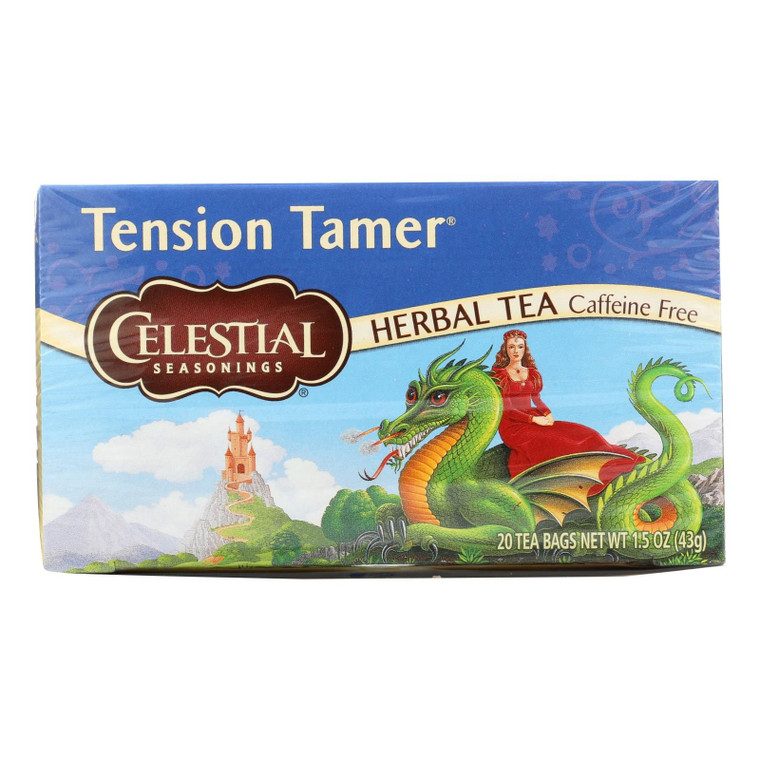 Celestial Seasonings Tension Tamer Herbal Tea Caffeine Free - 20 Tea Bags - Case Of 6 - J C Herbal Products