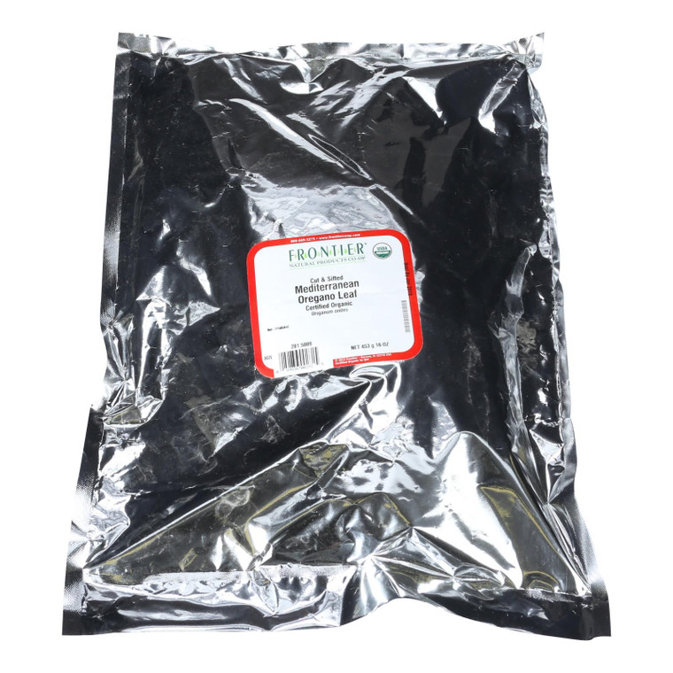 Frontier Herb Oregano Leaf Organic Cut And Sifted Fancy Grade - Single Bulk Item - 1lb - J C Herbal Products