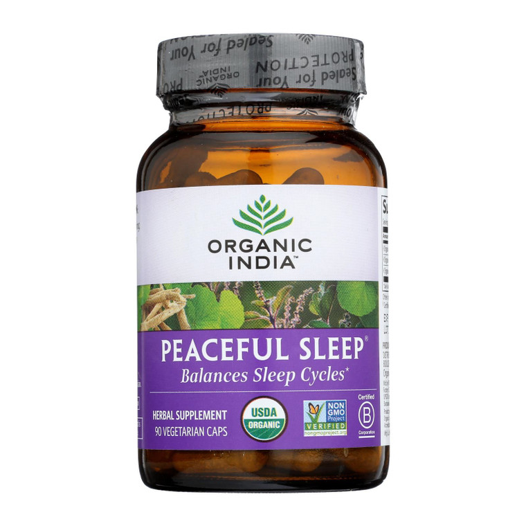 Organic India Whole Herb Supplement, Peaceful Sleep - 1 Each - 90 Vcap - J C Herbal Products