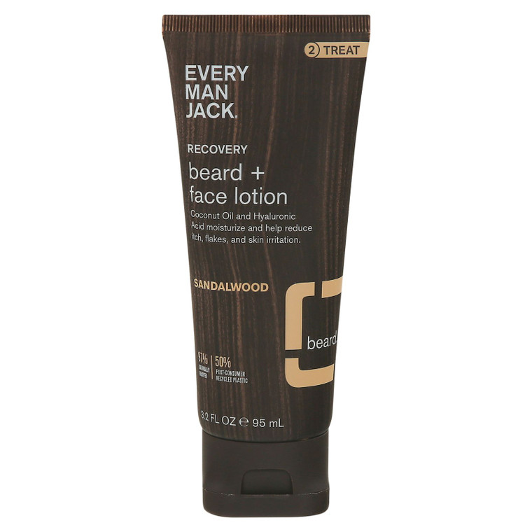 Every Man Jack - Ltn Beard Fce Rcvr Sndlwd - 1 Each-3.2 Fz - J C Herbal Products