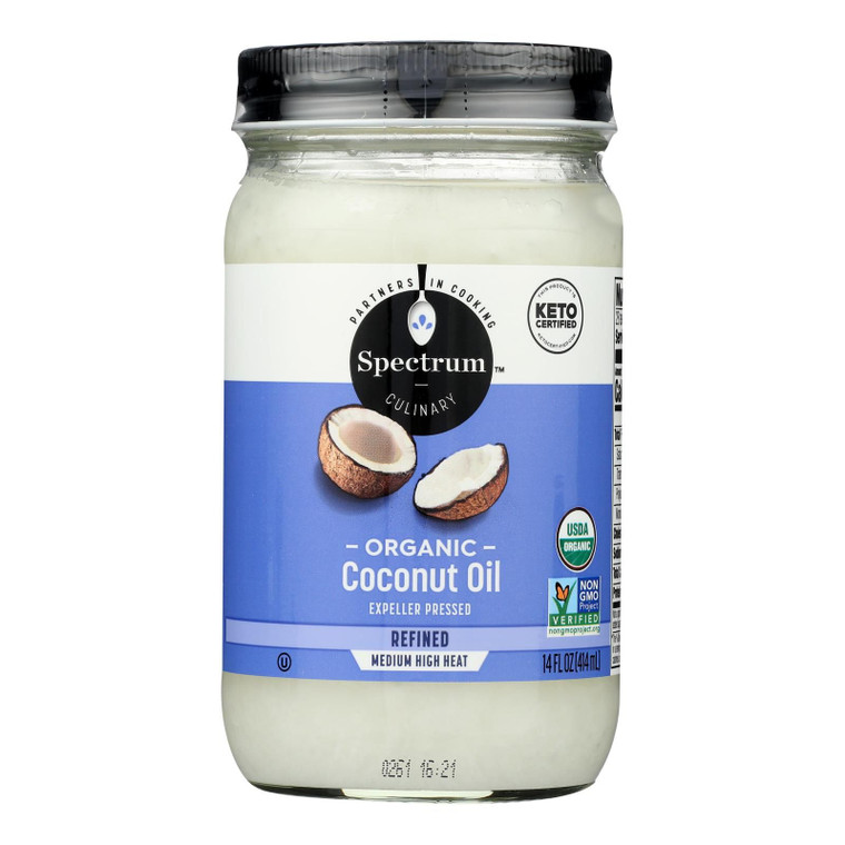 Spectrum Naturals Organic Refined Coconut Oil - Case Of 12 - 14 Fl Oz. - J C Herbal Products