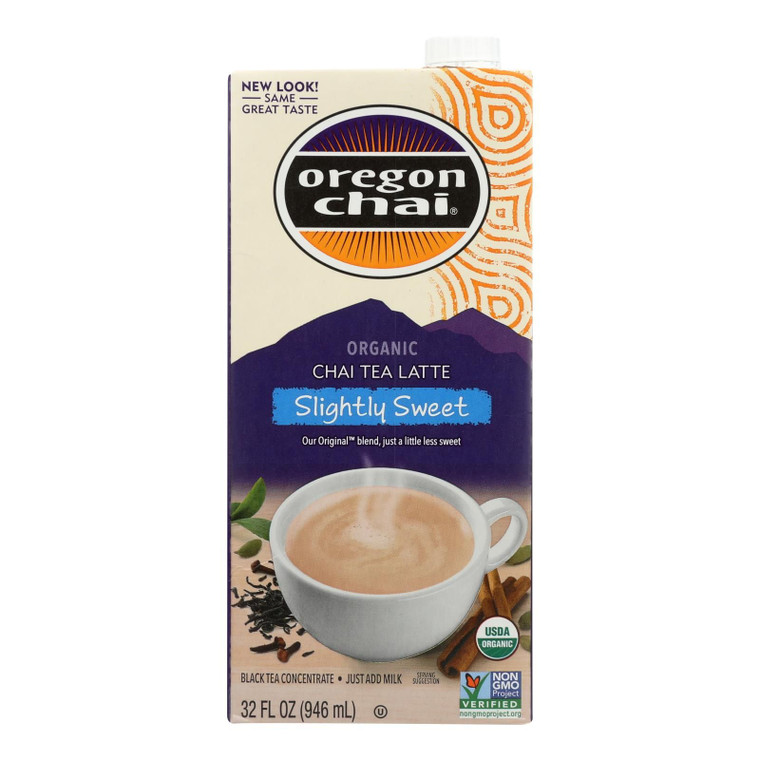 Oregon Chai Original Chai Tea Latte Concentrate - Slightly Sweet - Case Of 6 - 32 Fl Oz. - J C Herbal Products