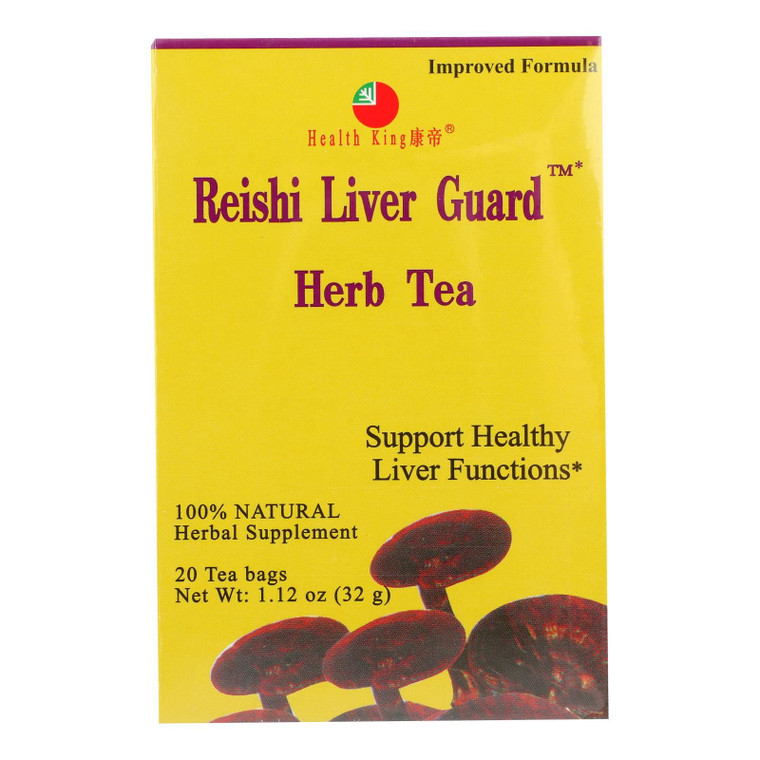 Health King Reishi Liver Guard Herb Tea - 20 Tea Bags - J C Herbal Products