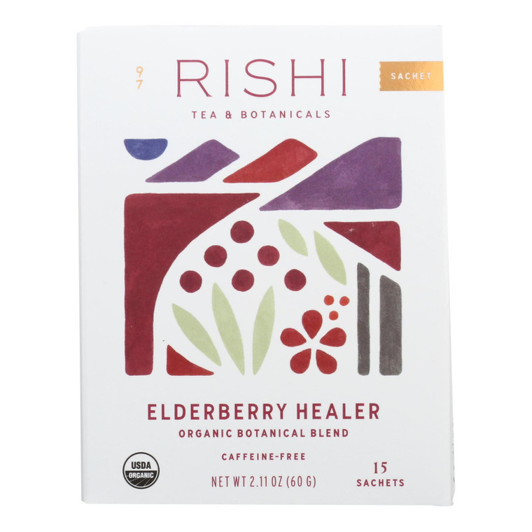 Rishi - Tea Elderberry Healer - Case Of 6-15 Bag - J C Herbal Products