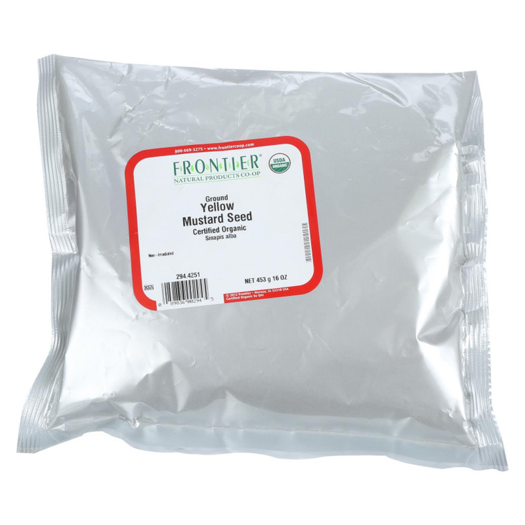 Frontier Herb Mustard Seed Organic Powder Yellow Ground - Single Bulk Item - 1lb - J C Herbal Products