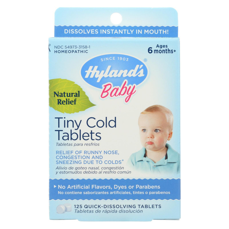Hylands Homeopathic Baby Tiny Cold Tablets - 125 Tablets - J C Herbal Products