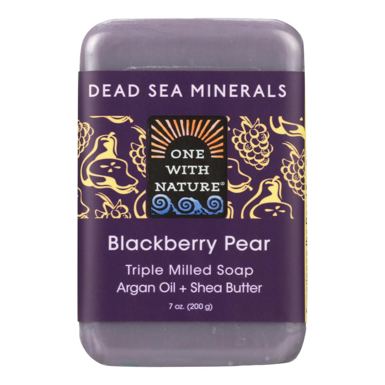 One With Nature Triple Milled Soap Bar - Blackberry Pear - 7 Oz - J C Herbal Products