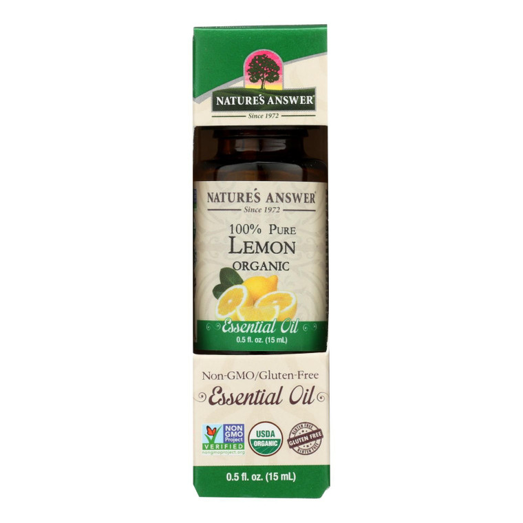 Nature's Answer - Organic Essential Oil - Lemon - 0.5 Oz. - J C Herbal Products